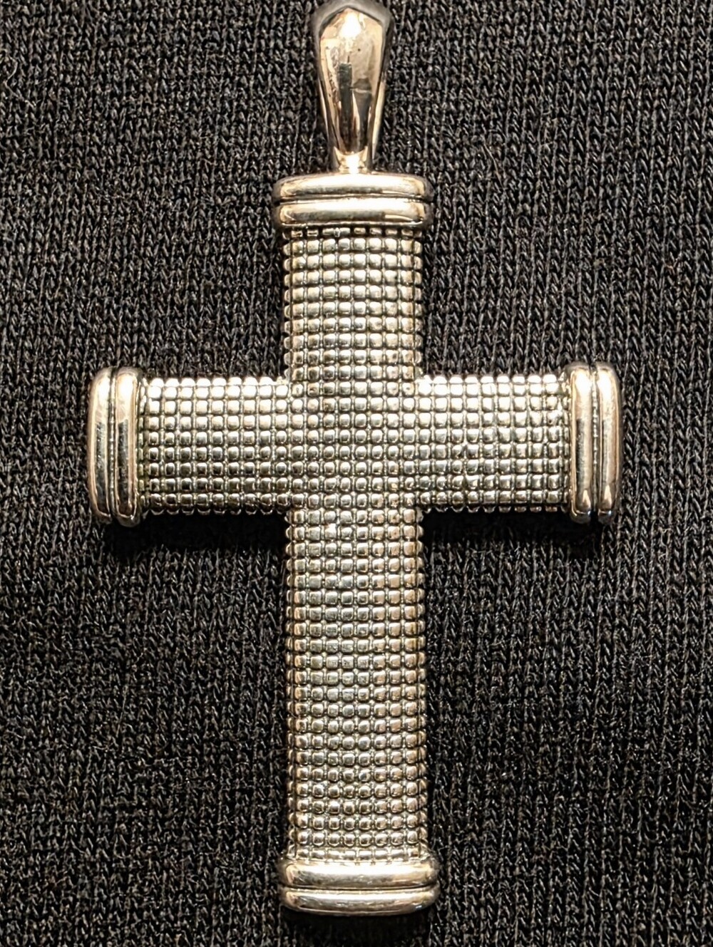 David Yurman Textured Sterling Silver Cross Pendant